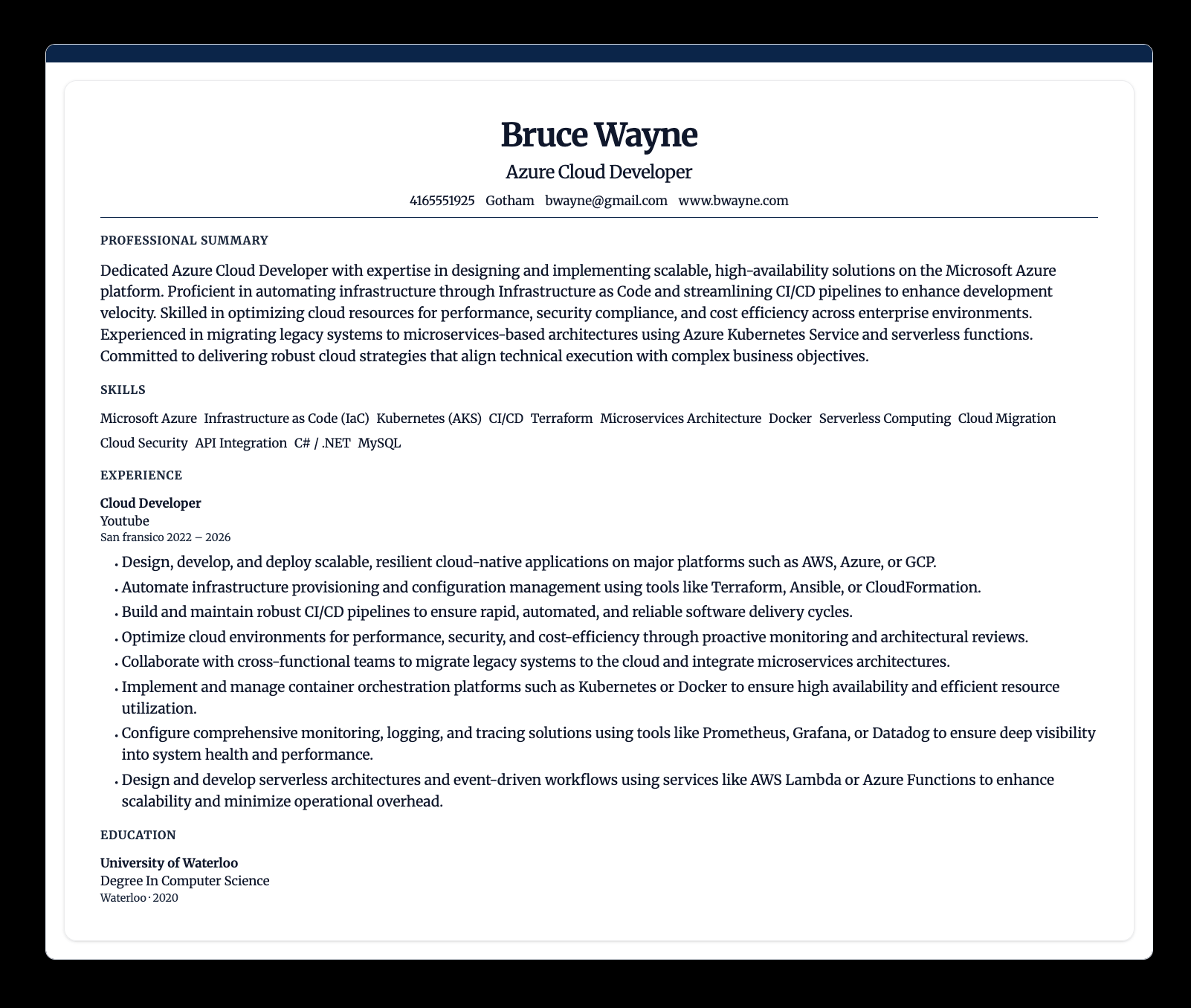 Classic LetterWize resume template preview